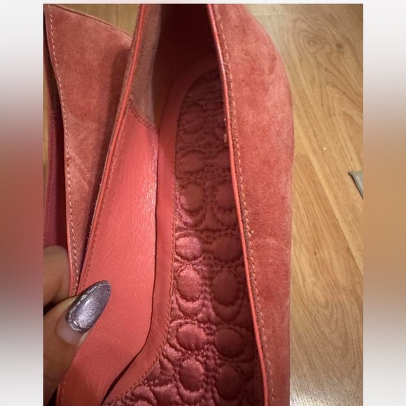 Coach Lydia Pink Suede Loafers with Bow and faux diamond accents - Picture 10 of 12